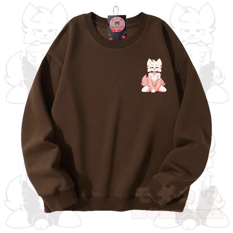 MODAKAWA X zarckets Fox Graphic Unisex Sweatshirt - Braun - 3XL - image 7
