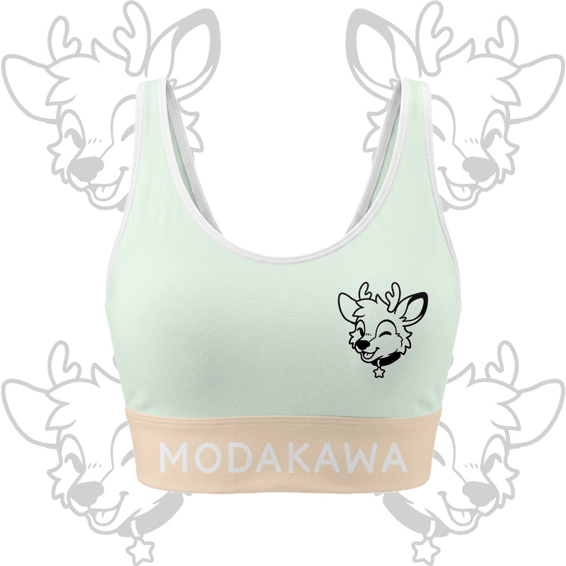 Hirsch-Grafik Crop Tank Top Sport Shorts Bikini Modakawa passendes Outfit - Green Top - 5XL - image 5