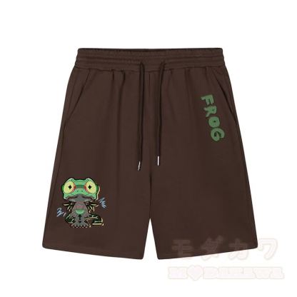 Lustige Shorts mit Frosch-Grafik und dunkler Ästhetik - Braun - 5XL - image 5