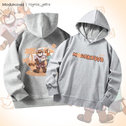 MODAKAWA X roynce_yetra Anderson Kisses Felipe Grafik-Baumwollhoodie mit Seitentaschen - Grey B - 4XL - image 6