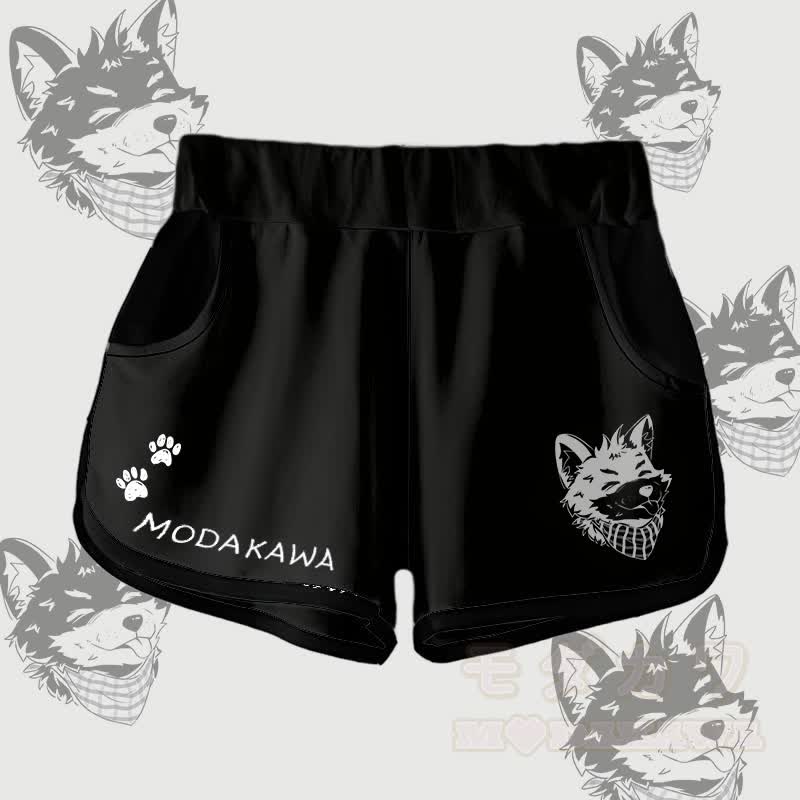 MODAKAWA Gradient Tongue-Out Koda Graphic Shorts - Schwarz - 5XL - image 7