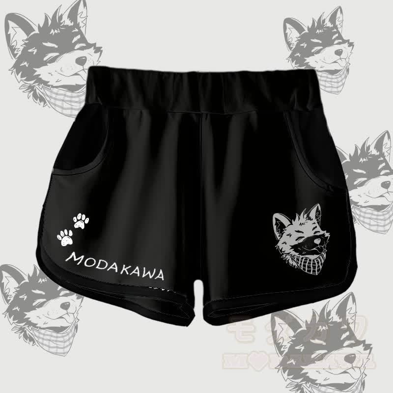 MODAKAWA Gradient Tongue-Out Koda Graphic Shorts - Schwarz - 5XL - image 7