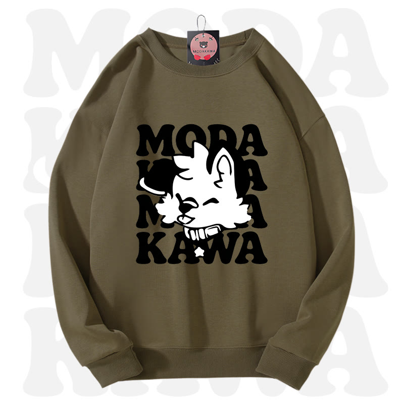 MODAKAWA X popipeko Lovely Puppy Graphic Unisex Sweatshirt - Dunkelgrün - 3XL - image 7