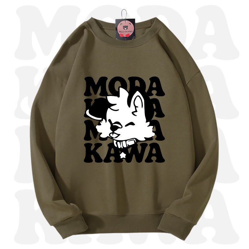 MODAKAWA X popipeko Lovely Puppy Graphic Unisex Sweatshirt - Dunkelgrün - 3XL - image 7