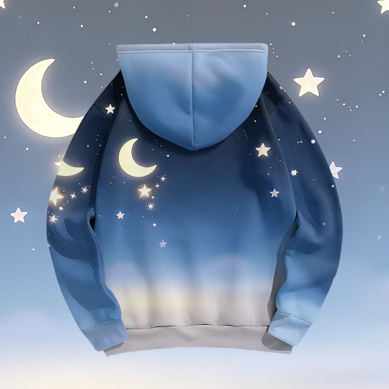 Capybara Moon Graphic Modakawa Pullover Hoodie - image 2