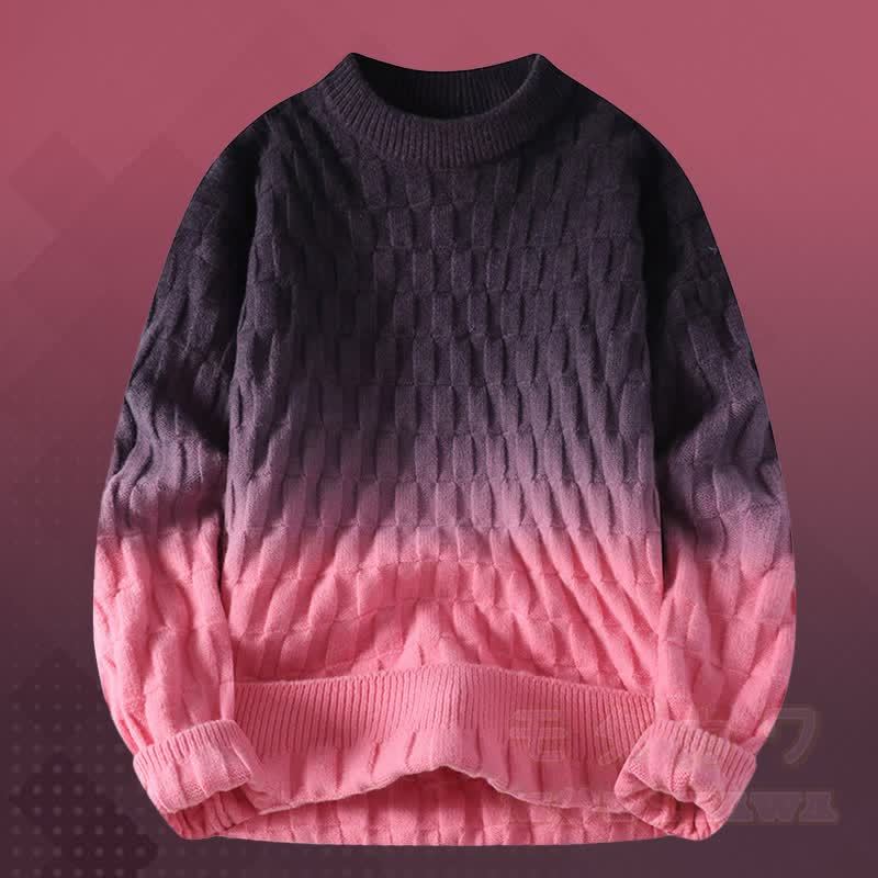Zweiteiliger Pullover mit Farbverlauf und Cordhose - Rosa Pullover - 3XL - image 7