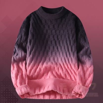 Zweiteiliger Pullover mit Farbverlauf und Cordhose - Rosa Pullover - 3XL - image 7