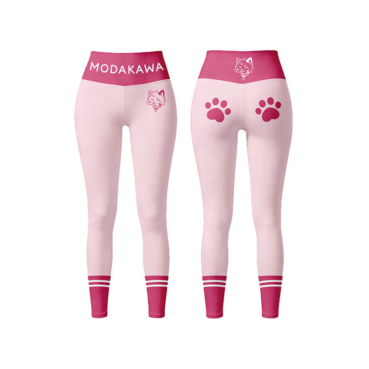 Sport-BH-Top mit Kitty-Grafik, Leggings, Modakawa-Partnerlook - Pink Leggings - 5XL - image 8