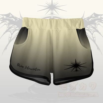 GÖTTLICHE INTERVENTION Engel Grafik Gradient T-Shirt Shorts Modakawa passendes Outfit - Aprikosenfarbene Shorts - 5XL - image 8