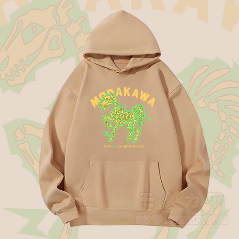 MODAKAWA Hoodie mit elektrisiertem Pferdemotiv (schwere Ausführung) - Khaki - 2XL - image 5