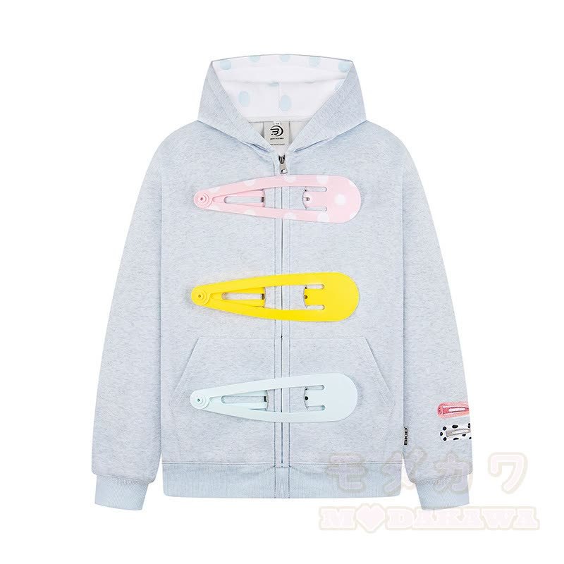 Hochwertiges, langlebiges Set aus Hoodie, Rock und Strasssteinen mit bunten Pins und Sternenmuster – zweiteilig - Blauer Hoodie - XL - image 6