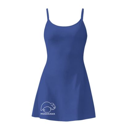 Modakawa ärmelloses Workout-Tenniskleid mit Farbverlauf und versteckten Taschenshorts mit Katzenmotiv - Dark Blue - 2XL - image 4