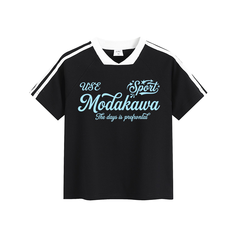 USE SPORT Graphic Modakawa Vintage Stripe V-Neck T-Shirt - Black - L - image 3