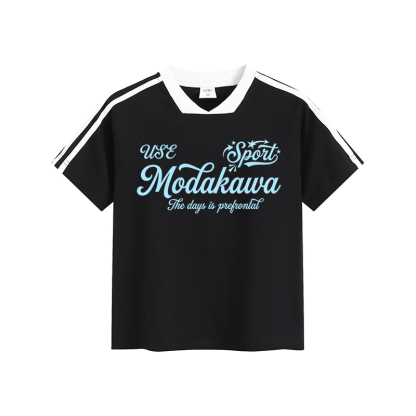 USE SPORT Graphic Modakawa Vintage Stripe V-Neck T-Shirt - Black - L - image 3