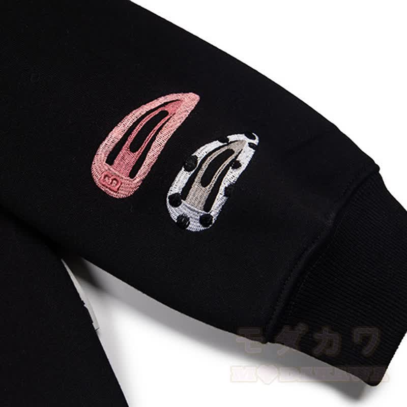 Hochwertiges, langlebiges Set aus Hoodie, Rock und Strasssteinen mit bunten Pins und Sternenmuster – zweiteilig - image 10