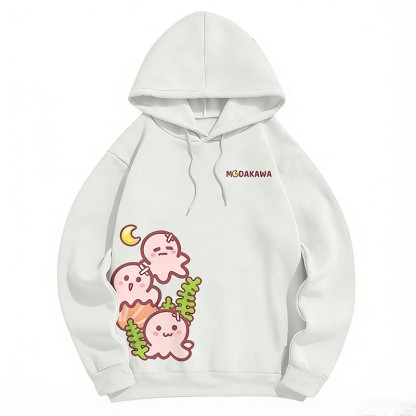 Modakawa Kapuzenpullover mit Farbverlauf und Oktopus-Buchstabenprint, locker geschnitten - White - 6XL - image 3