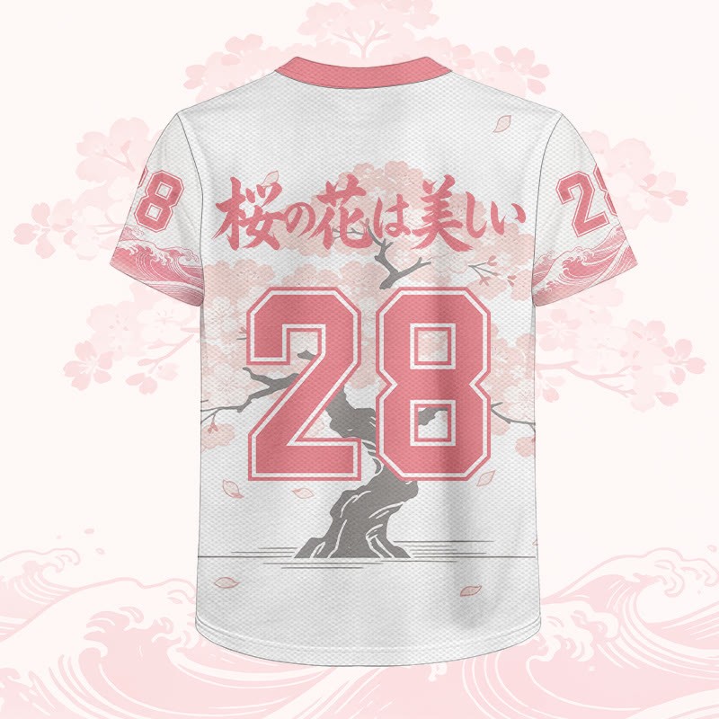 Sakura Wave Number Graphic Modakawa Unisex Jersey T-Shirt - image 3