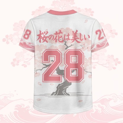 Sakura Wave Number Graphic Modakawa Unisex Jersey T-Shirt - image 3