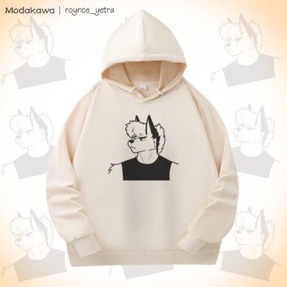 MODAKAWA X roynce_yetra Roy Frowns Grafik-Baumwollhoodie mit Seitentaschen - Apricot - 4XL - image 3