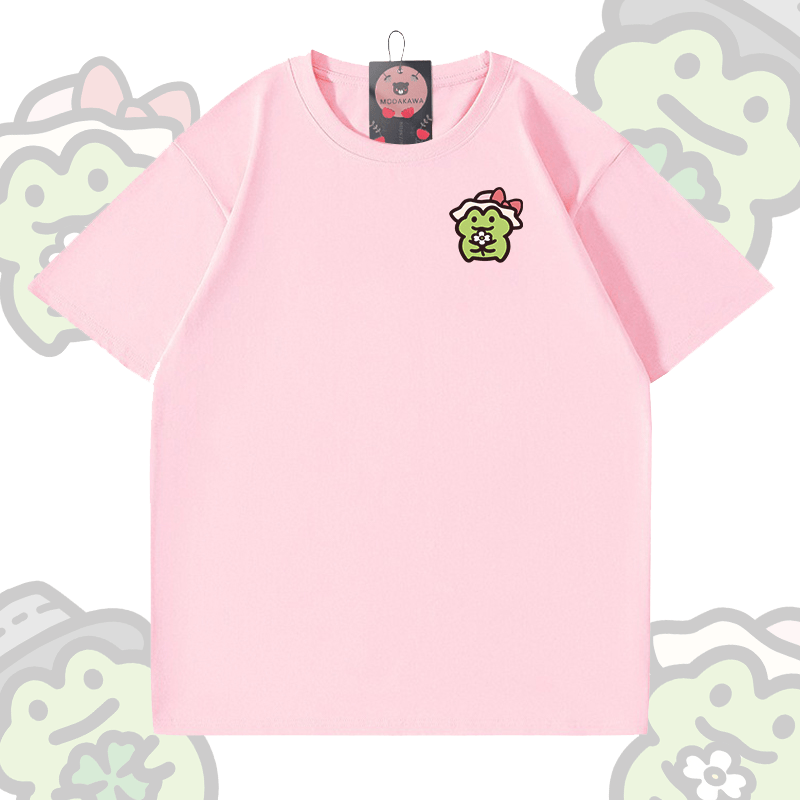 MODAKAWA Niedliches Frosch-Grafik-T-Shirt - Pink - 5XL - image 5