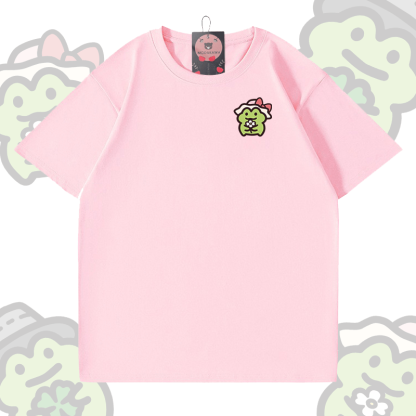 MODAKAWA Niedliches Frosch-Grafik-T-Shirt - Pink - 5XL - image 5