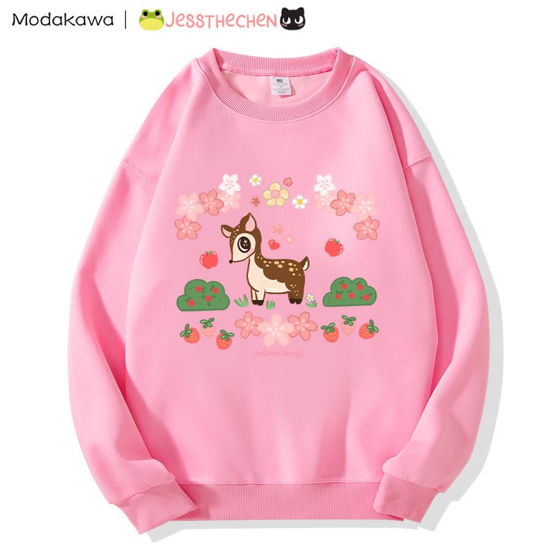 MODAKAWA X jessthechen Baby Deer Print Rundhals-Sweatshirt - Pink - 5XL - image 3