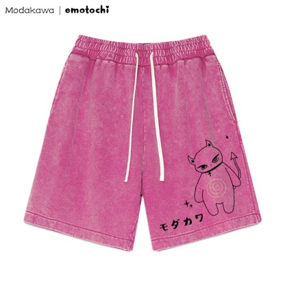 MODAKAWA X emotochi – Shorts mit „Demon Kitty“-Grafik im Vintage-Look - Rosenrot - 3XL - image 5