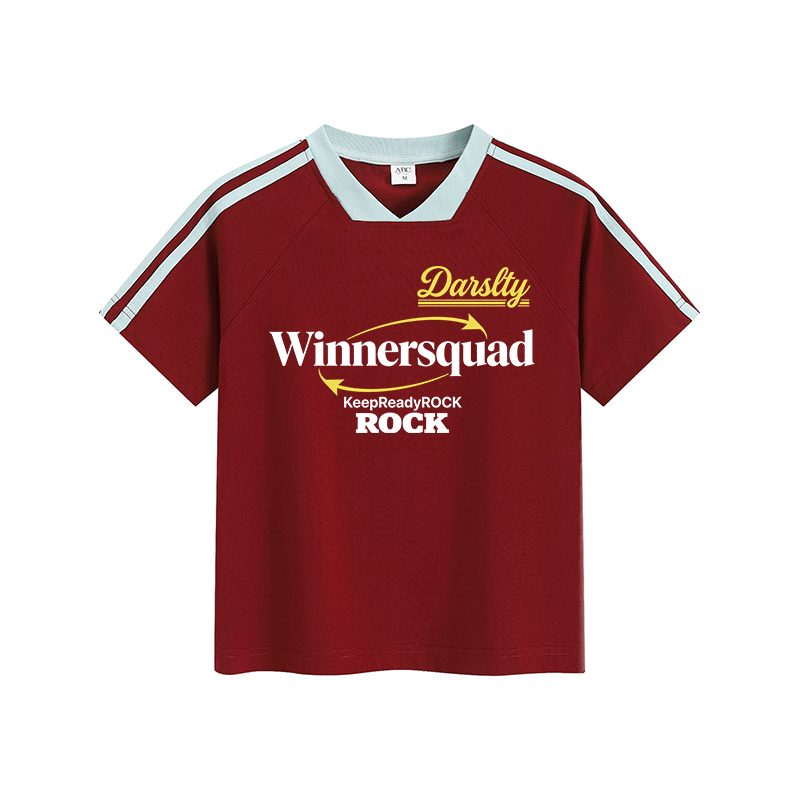 WINNERSQUADE Graphic Modakawa Vintage Stripe V-Neck T-Shirt - Red - L - image 5