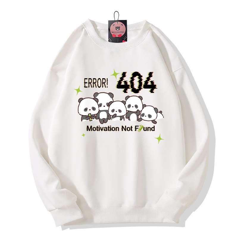 ERROR 404 MOTIVATION NICHT GEFUNDEN Panda-Grafik-Sweatshirt mit Rundhalsausschnitt - White - 5XL - image 4