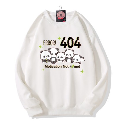 ERROR 404 MOTIVATION NICHT GEFUNDEN Panda-Grafik-Sweatshirt mit Rundhalsausschnitt - White - 5XL - image 4