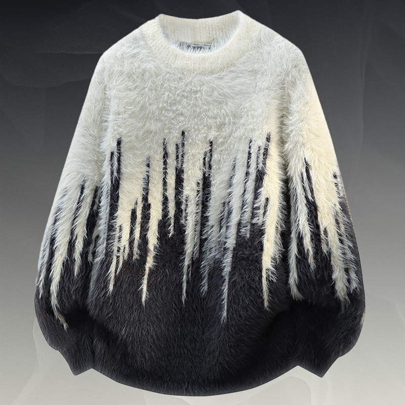 Zweiteiler aus flauschigem Strickpullover und Jeans - Dark Grey Sweater - 2XL - image 9