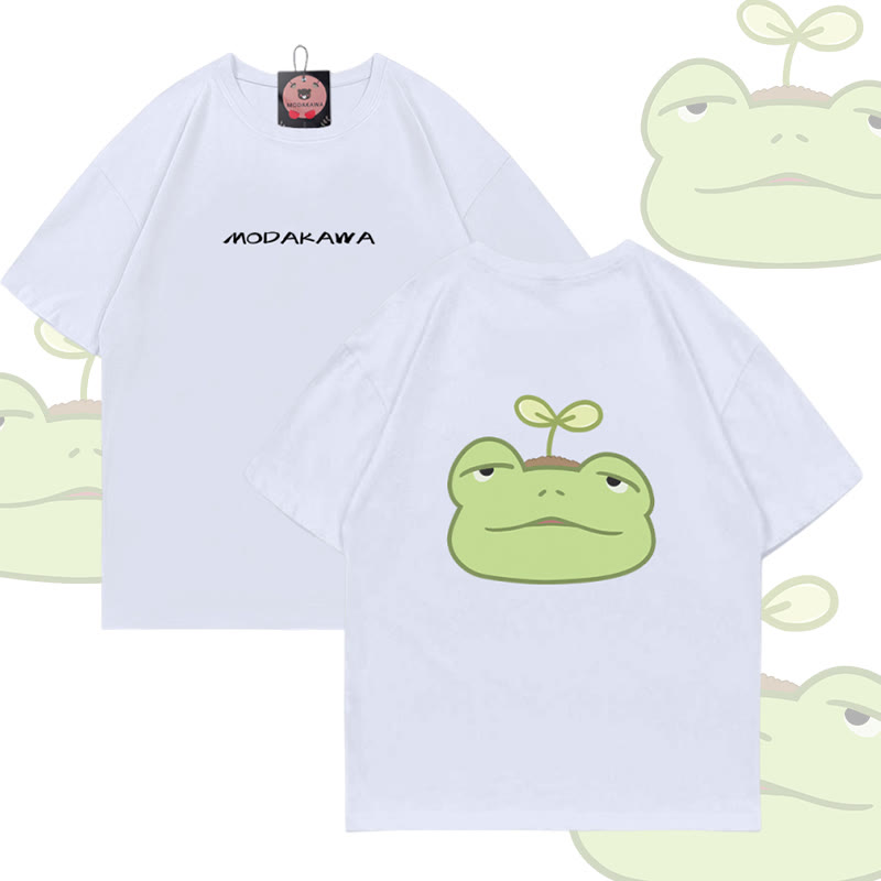 Sprout Frog Graphic Modakawa Baumwoll-T-Shirt - White - 5XL - image 3