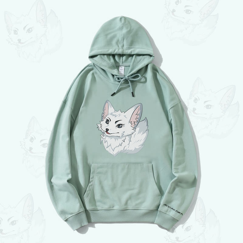 MODAKAWA Arctic Fox Graphic Streetwear Pullover Hoodie - Green - 5XL - image 3