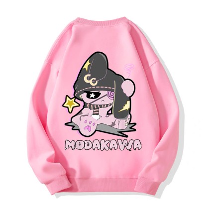 Unhappy Bunny Grafik Dunkle Ästhetik Unisex Streetwear Sweatshirt - Pink - 5XL - image 3