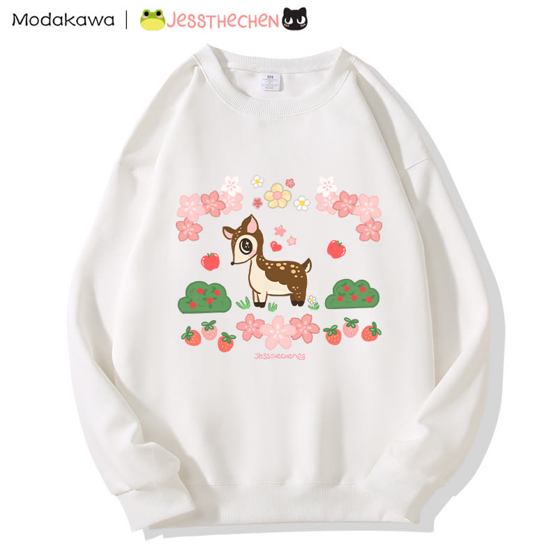 MODAKAWA X jessthechen Baby Deer Print Rundhals-Sweatshirt - White - 5XL - image 4
