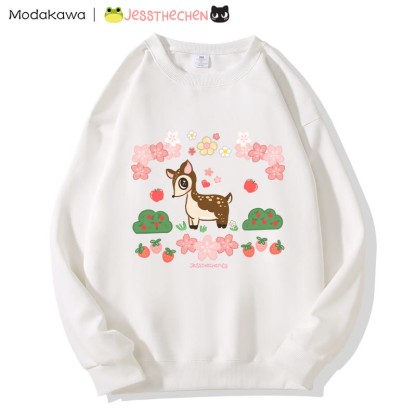 MODAKAWA X jessthechen Baby Deer Print Rundhals-Sweatshirt - White - 5XL - image 4