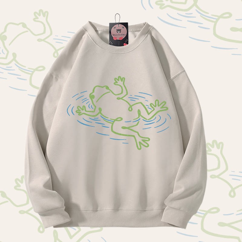 Unisex-Sweatshirt mit Froschmotiv - Light Beige - 5XL - image 2