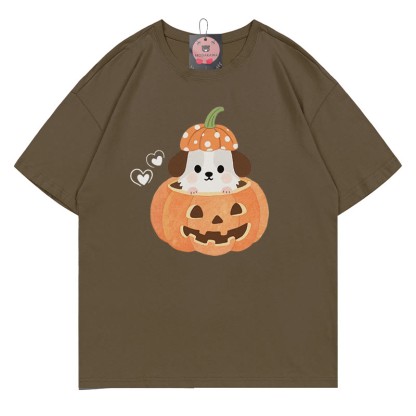 T-Shirt mit Kürbiswelpen-Print - Brown - 5XL - image 5