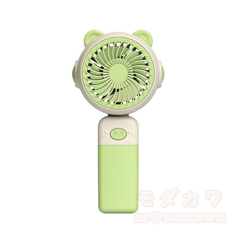 Niedlicher, tragbarer Mini-Ventilator mit Katzenohren, USB-Aufladung und Licht - Grün - image 6