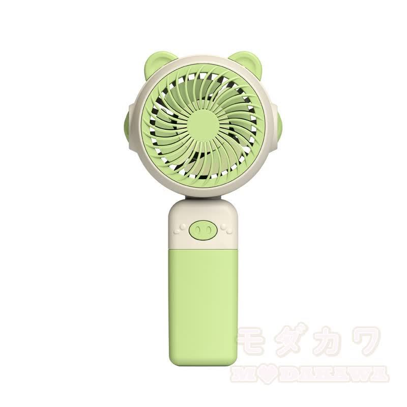 Niedlicher, tragbarer Mini-Ventilator mit Katzenohren, USB-Aufladung und Licht - Grün - image 6