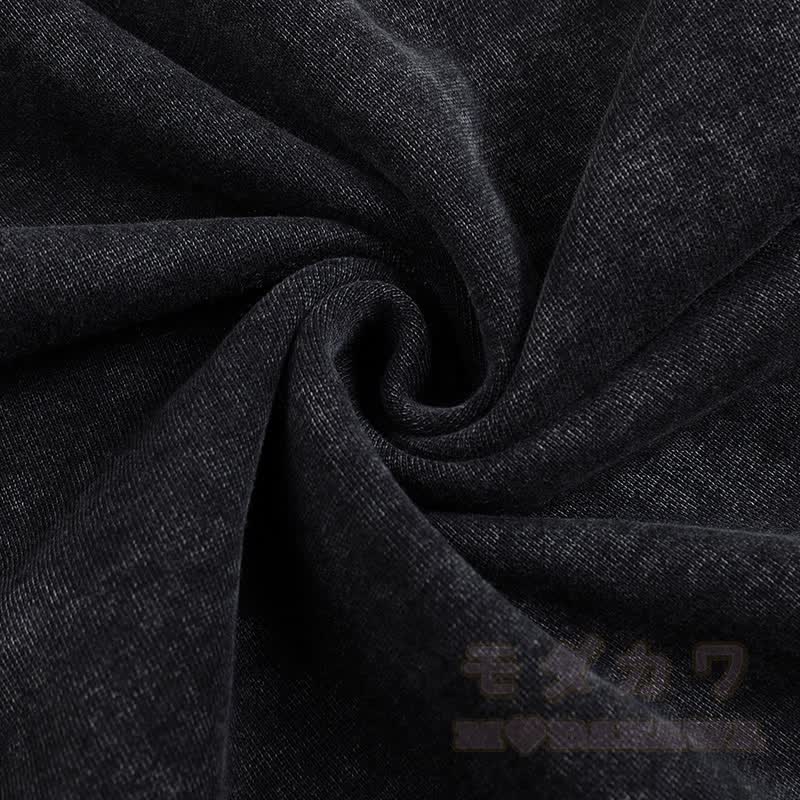 MODAKAWA Hose mit Hai-Bier-Motiv, Vintage-Waschung, verstellbarem Saum - image 5