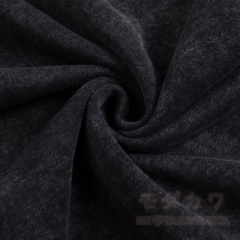 MODAKAWA Hose mit Hai-Bier-Motiv, Vintage-Waschung, verstellbarem Saum - image 5