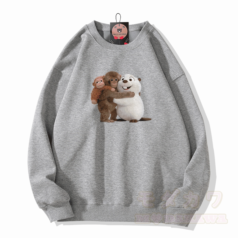 PUNCH Monkey Kugelfisch Grafik Modakawa Sweatshirt - Grau - 5XL - image 4