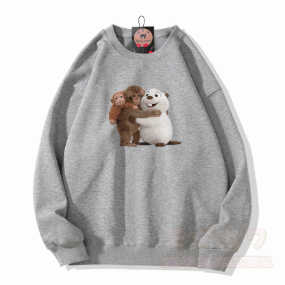 PUNCH Monkey Kugelfisch Grafik Modakawa Sweatshirt - Grau - 5XL - image 4