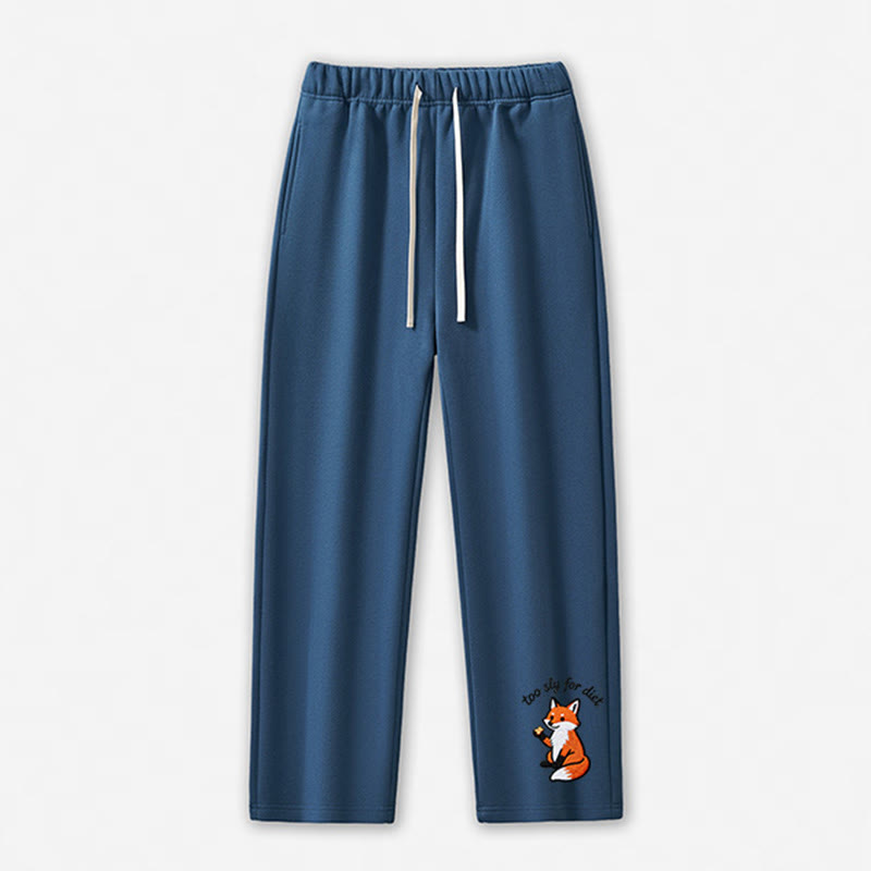 Zu schlau für die Diät: Freizeithose mit Fuchsmotiv - Dark Blue - 5XL - image 4