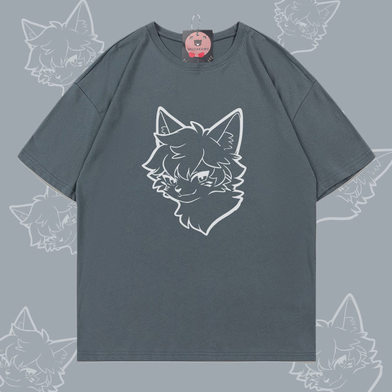 MODAKAWA Cat Boy Grafik-T-Shirt - Dark Grey - 5XL - image 4