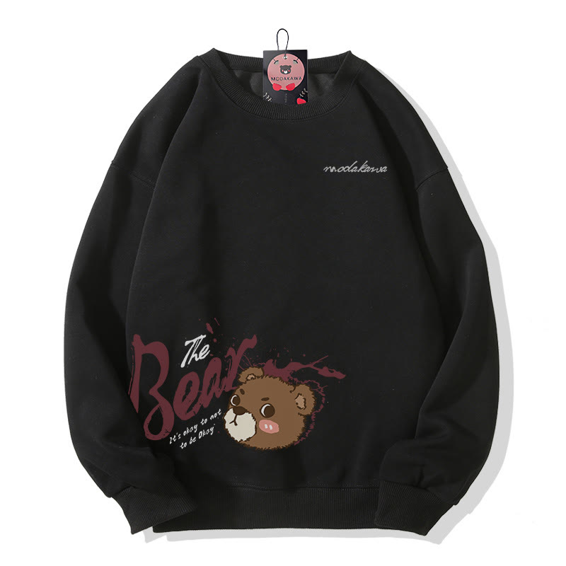 MODAKAWA IT'S OKAY TO NOT BE OKAY Bären-Grafik Unisex-Sweatshirt - Black - 5XL - image 4