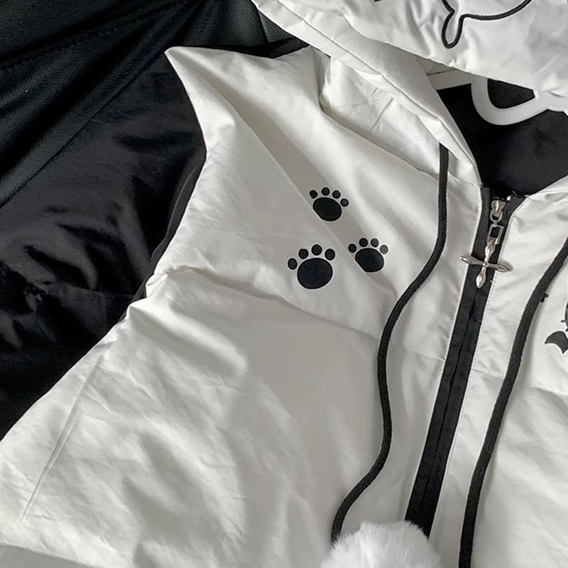 Pufferjacke mit Kapuze und Katzenohren - image 4