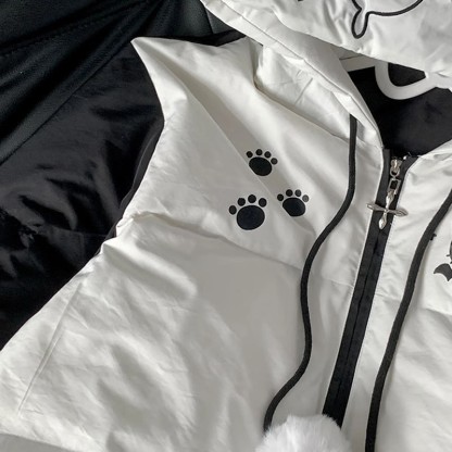 Pufferjacke mit Kapuze und Katzenohren - image 4