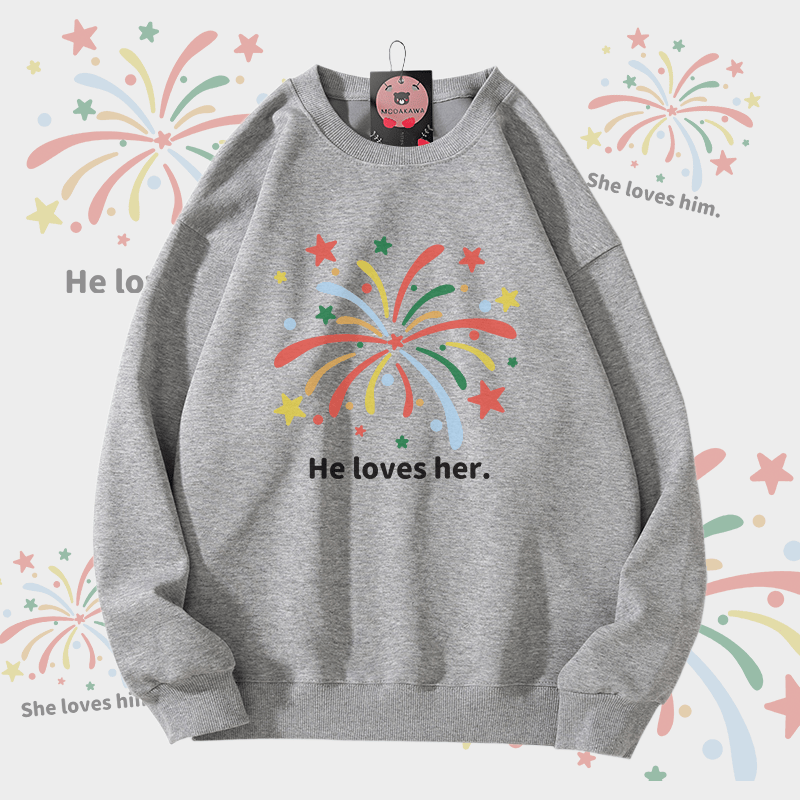 MODAKAWA Unisex-Sweatshirt mit Feuerwerksmotiv - Grey - 5XL - image 4